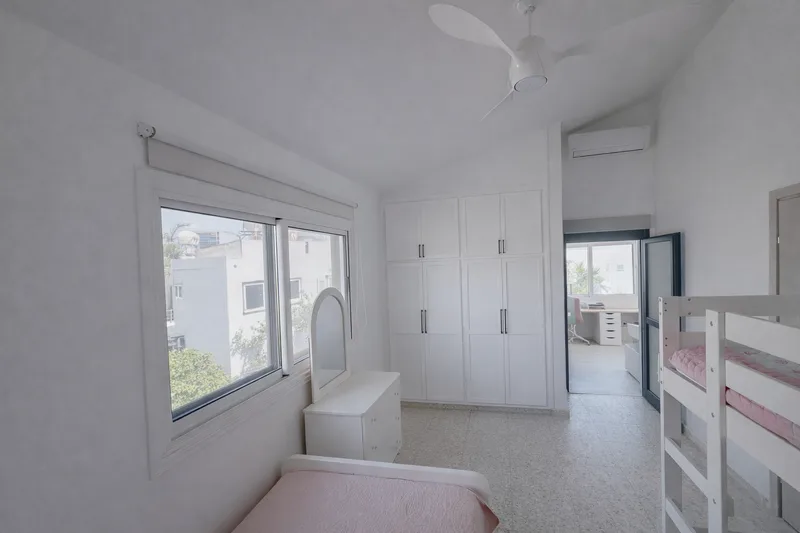 beachhouse cyprus kids bedroom bunk bed sea view bright interior