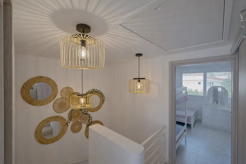 beachhouse cyprus modern staircase landing design lighting interior