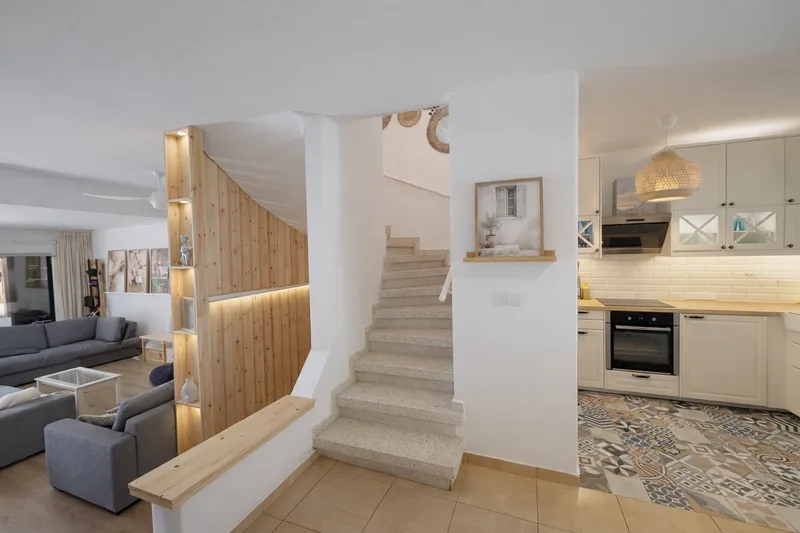 larnaca beach house modern interior living room kitchen stairs